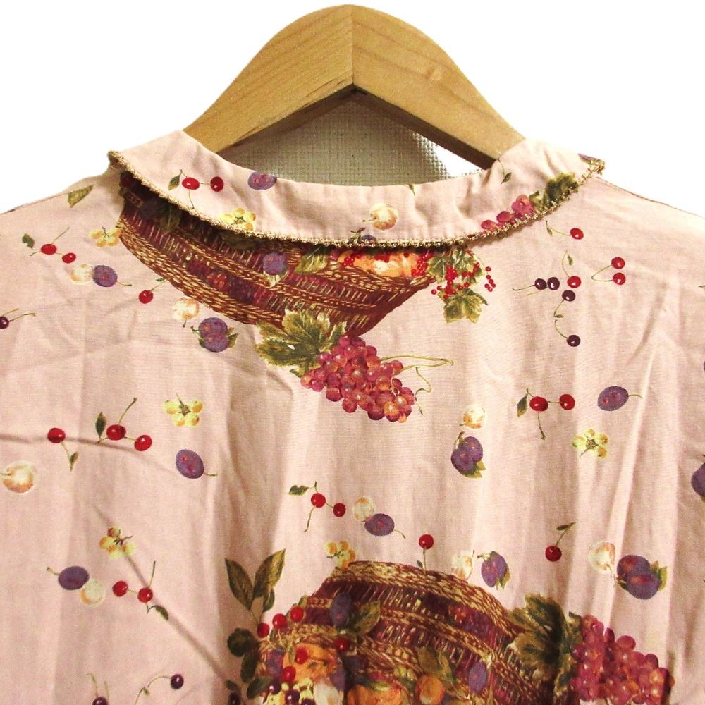 豊富な種類。 KANEKO ISAO カネコイサオ フルーツ柄 ピコレース ワンピース マルチ レディース 古着