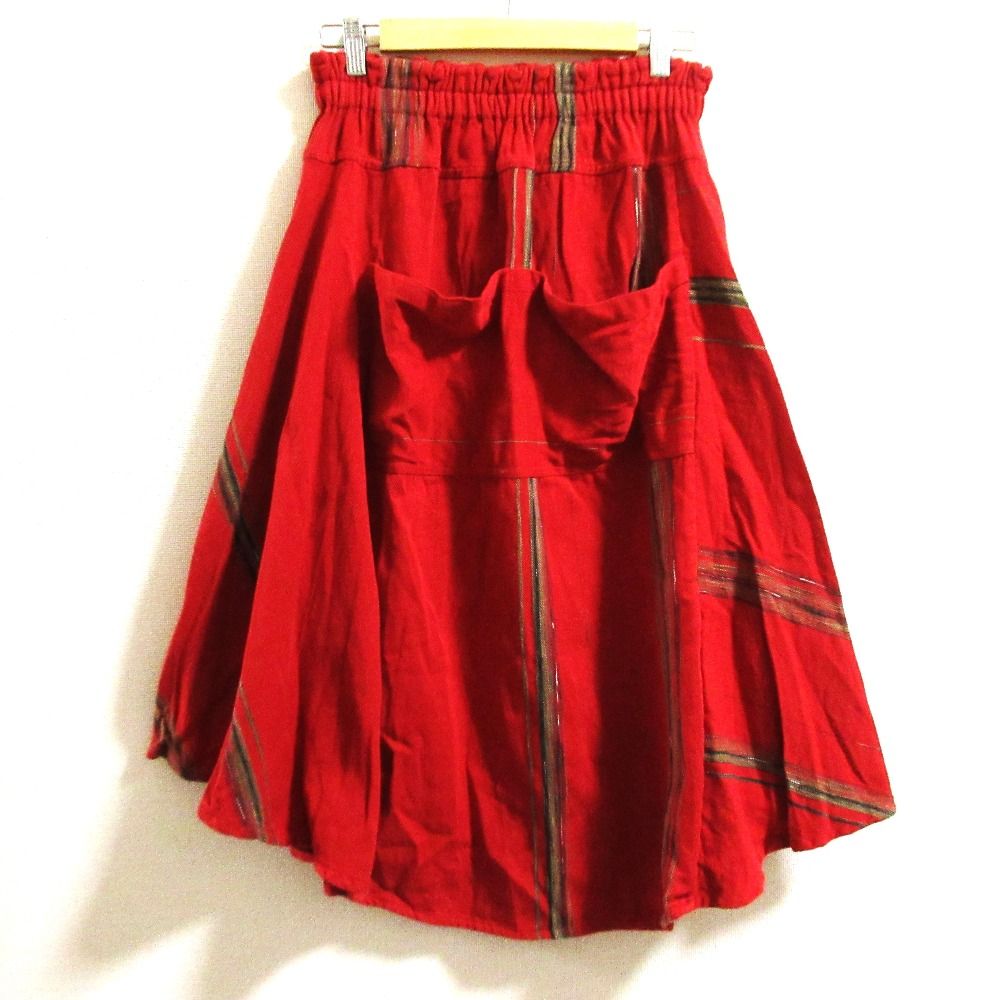 tamaki niime タマキニイメ イージーロングスカート レッド レディース 古着