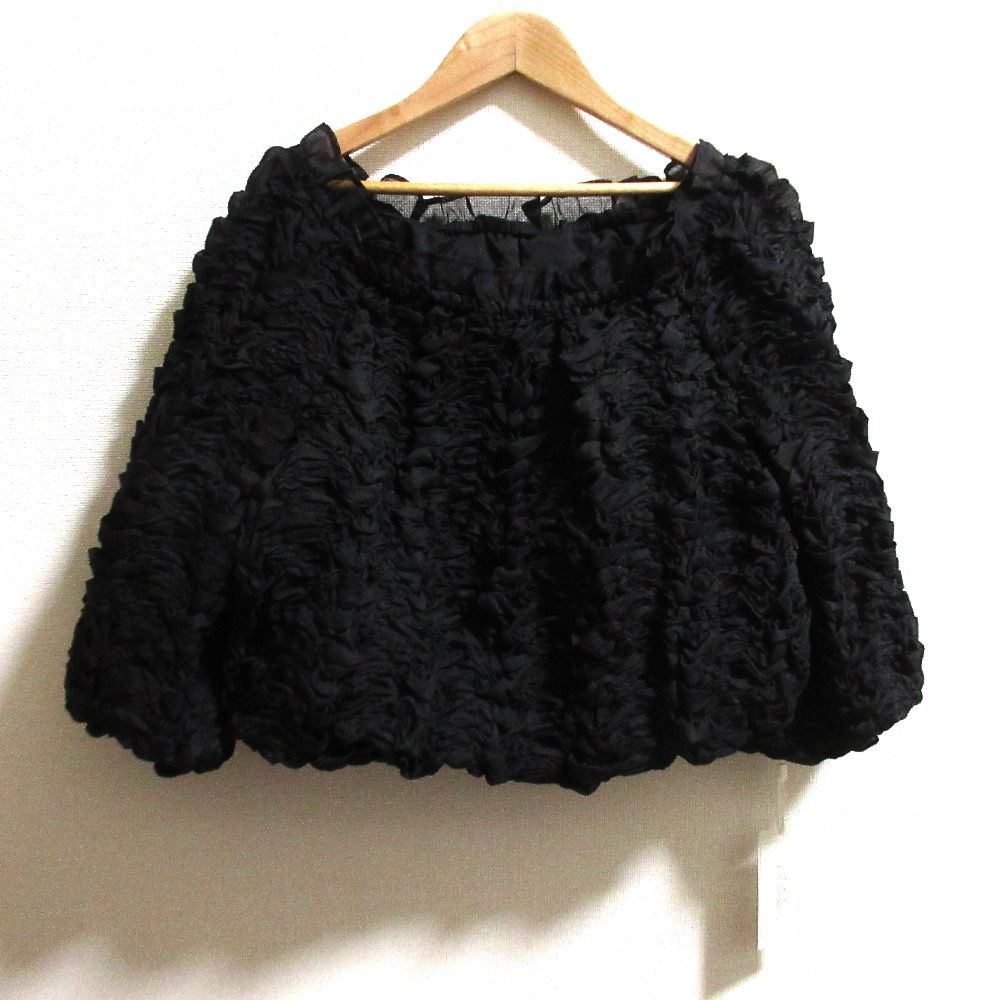 25SS GRACE CONTINENTAL グレースコンチネンタル シャーリングトップ ブラウス 0125241124 サイズ36 ブラック レディース 古着