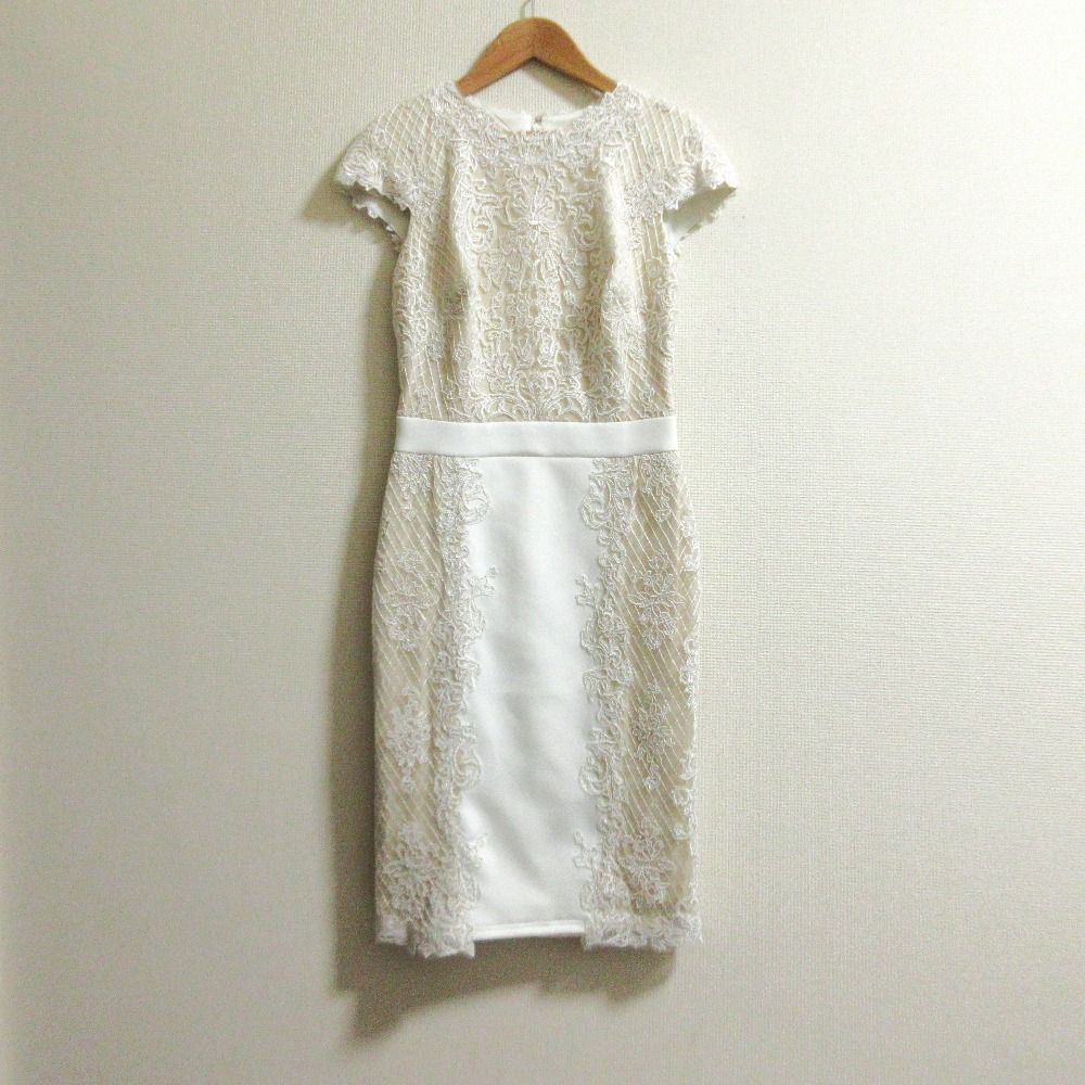 Tadashi Shoji タダシショージ ストレッチ レース ドレス ワンピース サイズ2 ホワイト レディース 古着