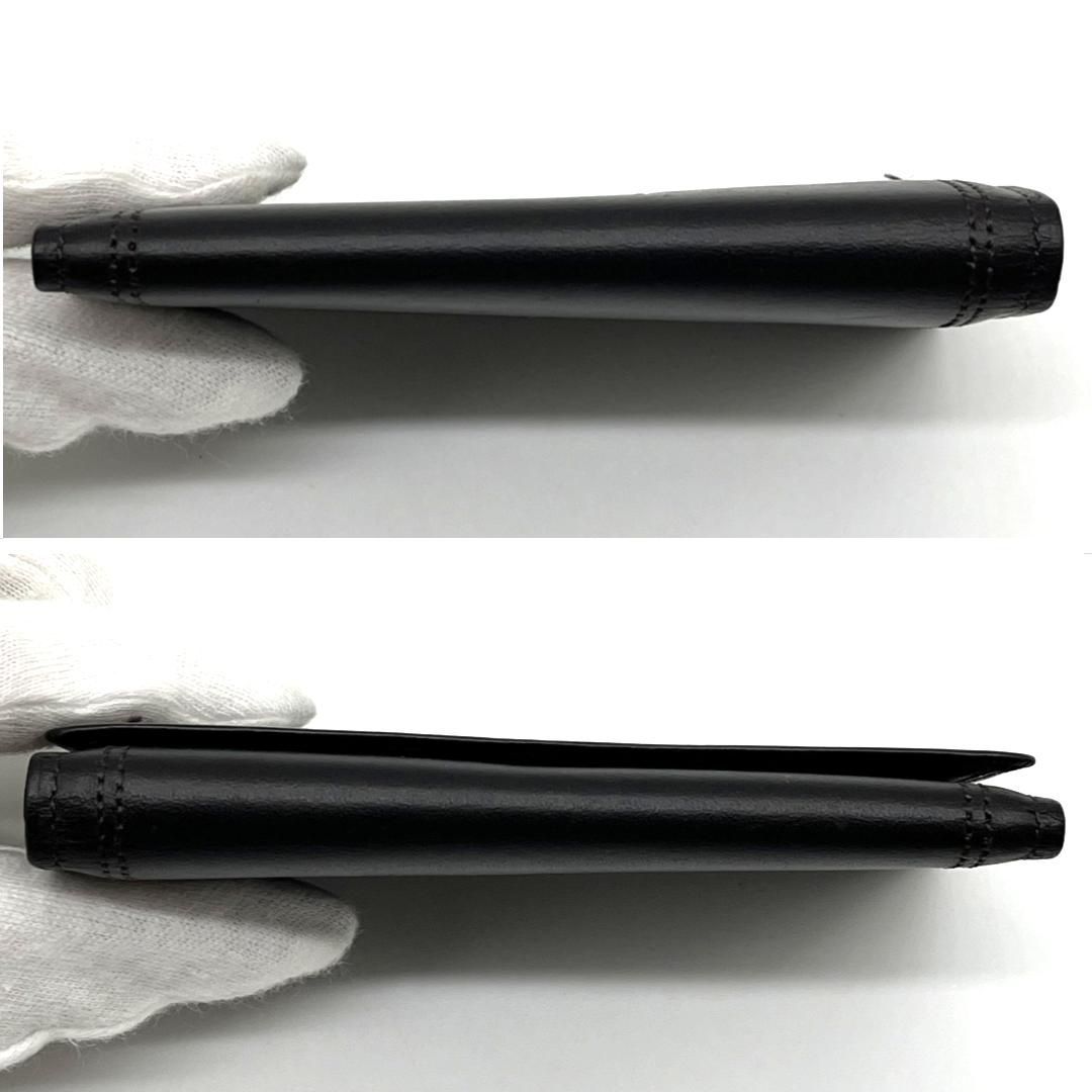 YSL 黒 レザー ケース サンローラン ラージ ケース（スムースレザー） ブラック | Saint