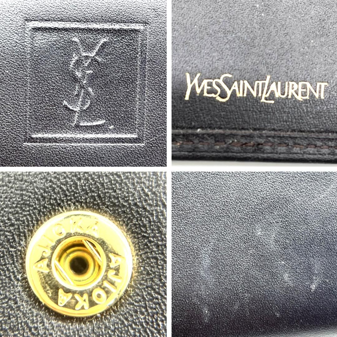 YSL イヴサンローラン レザー キーケース 4連 ブラック Yves Saint