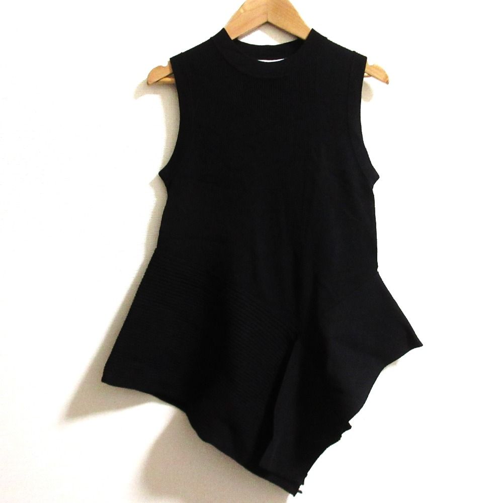 25SS UN3D. アンスリード イレギュラーパーツ ニットタンクトップ 522522601301 サイズ38 ブラック レディース 古着