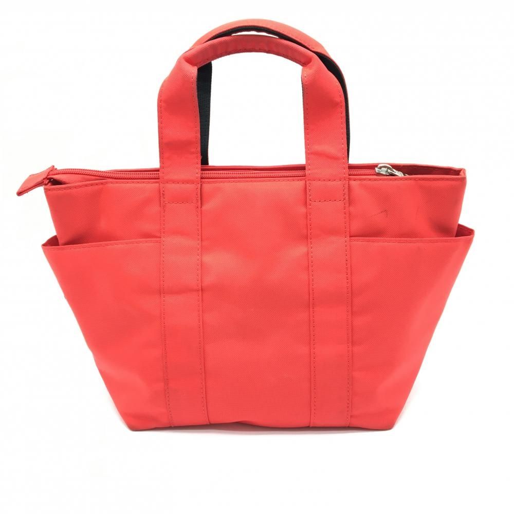 ジャックバニー カートバッグ レッド×黒 ロゴ刺しゅう 内外ポケット