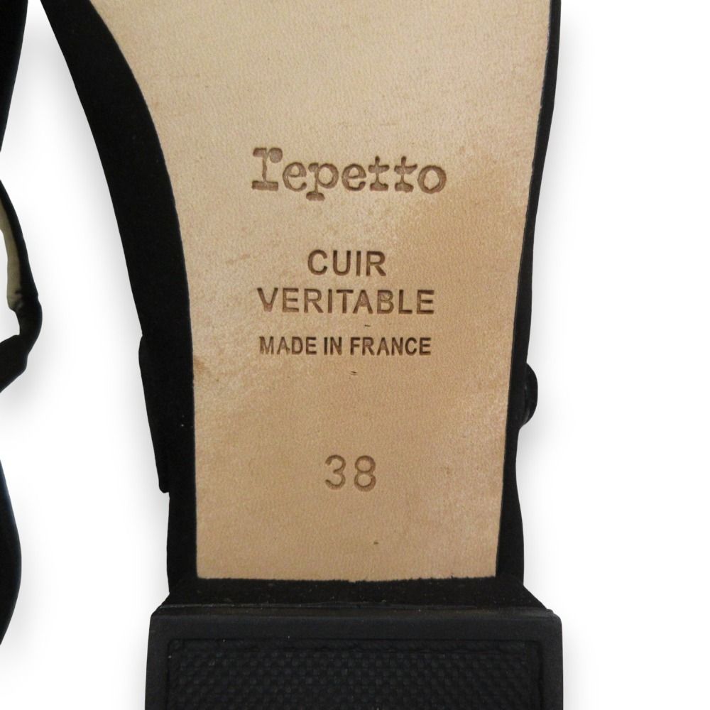  Repetto レペット ROSE メリージェーン スエードパンプス 38 約25 cm ブラック レディース 古着 ハイヒール パンプス パンプス