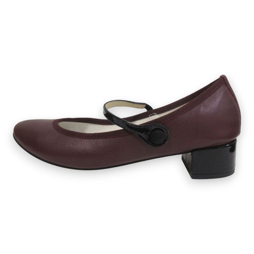 Repetto レペット ROSE メリージェーン レザー ラウンドトゥ パンプス 38 約25 cm レッド レディース 古着