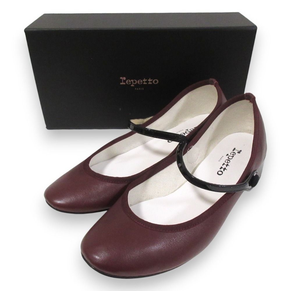 Repetto レペット ROSE メリージェーン レザー ラウンドトゥ パンプス 38 約25 cm レッド レディース 古着