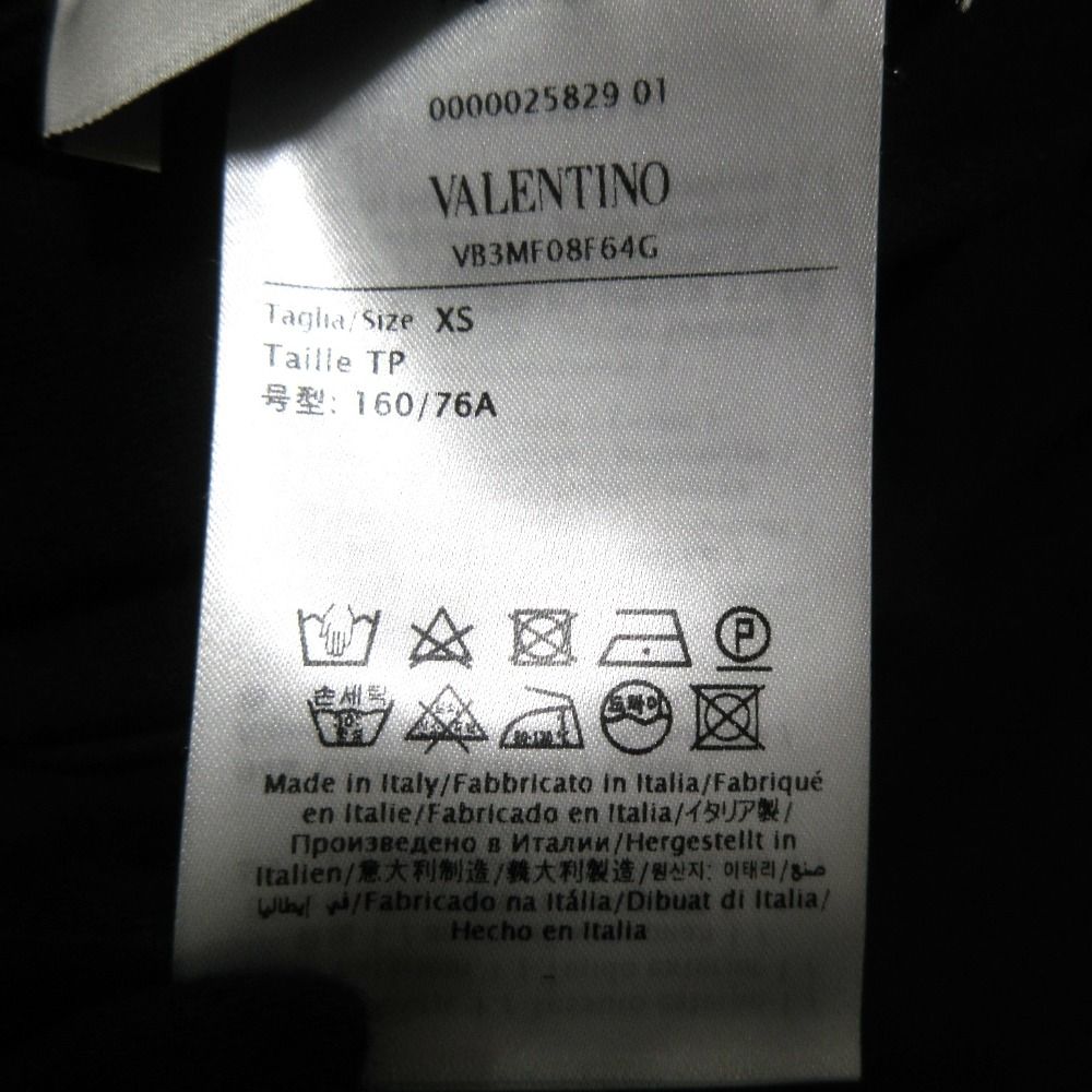 即買い必須！ VALENTINO ヴァレンティノ サイドリボン レースパッチ スウェット パーカー XSサイズ ブラック レディース 古着