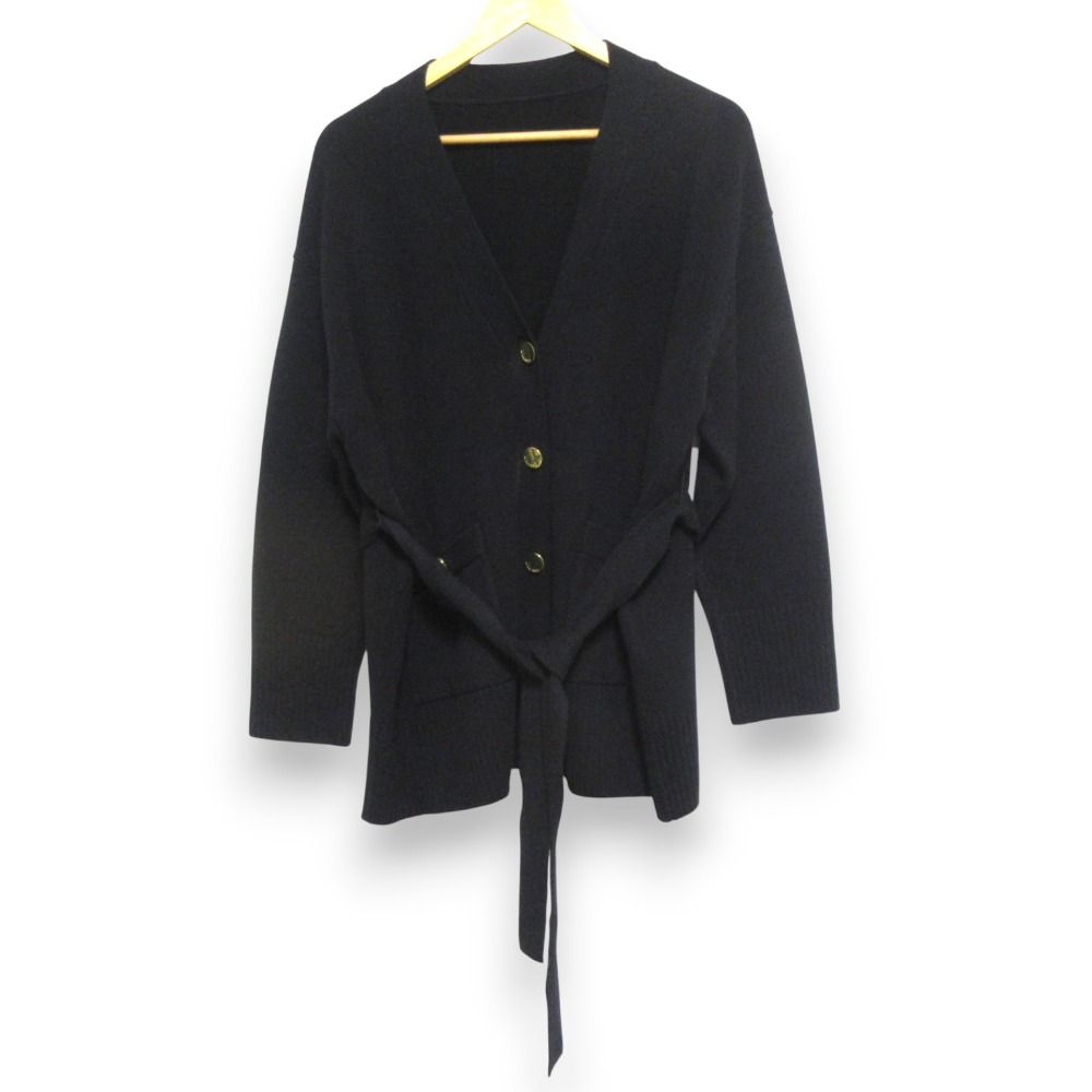 23AW Diagram ダイアグラム メリノウールニットカーディガン サイズ36 ブラック レディース 古着