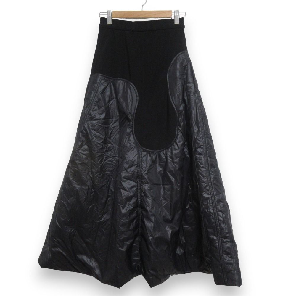 24AW UN3D. アンスリード WAVE LINE PADDED SK ロングスカート 522460800101 サイズ38 ブラック レディース 古着