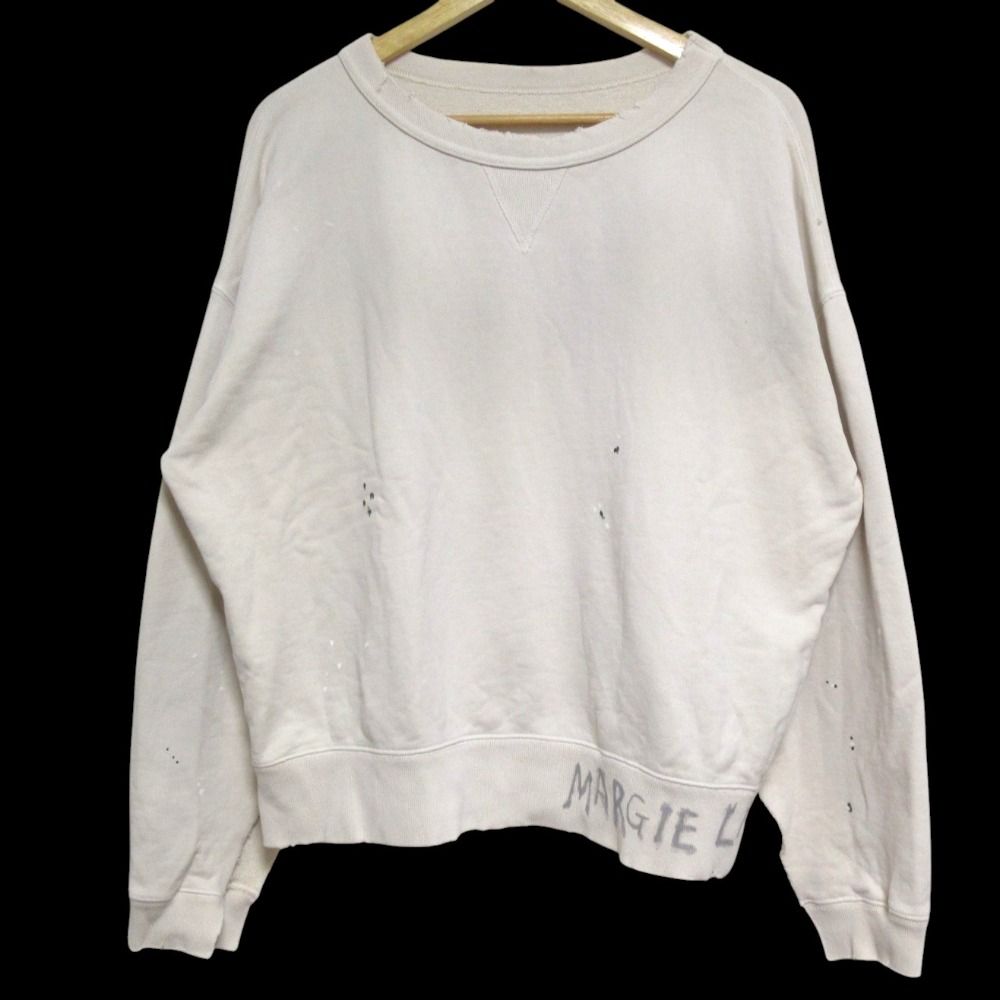 24AW Maison Margiela メゾンマルジェラ 1 10 ペイント加工 プルオーバースウェット トレーナー S50GU0214 S ライトベージュ メンズ レディース 古着