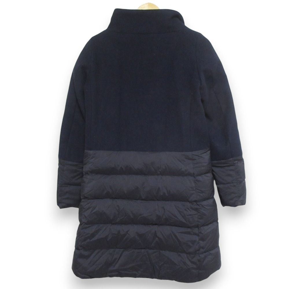 良品 HERNO ヘルノ ウール ナイロン 切替 ダウンコート サイズ38