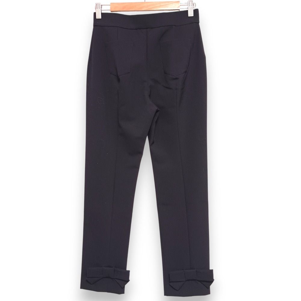 24AW TSURU By MARIKO OIKAWA ツルバイマリコオイカワ Ginny リボンパンツ PT-2242200 サイズ38 ブラック レディース 古着