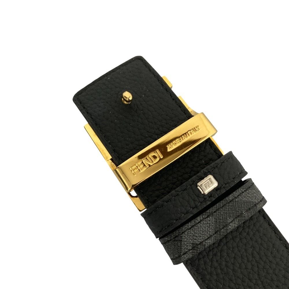 美品 FENDI フェンディ FFバックル ズッカ柄 リバーシブルレザーベルト