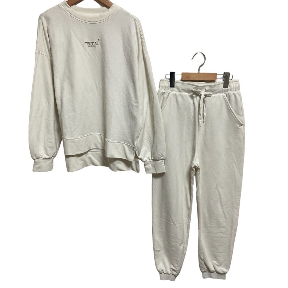 TENTIAL テンシャル BAKUNE バクネ スウェット 上下セット 疲労回復 パジャマ ルームウェア リカバリーウェア M オフホワイト レディース 古着