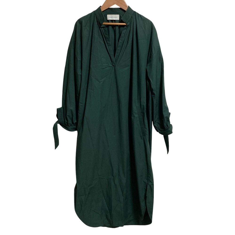 Christian Wijnants クリスチャンワイナンツ 長袖 ロング スキッパー シャツワンピース サイズ36 グリーン レディース 古着