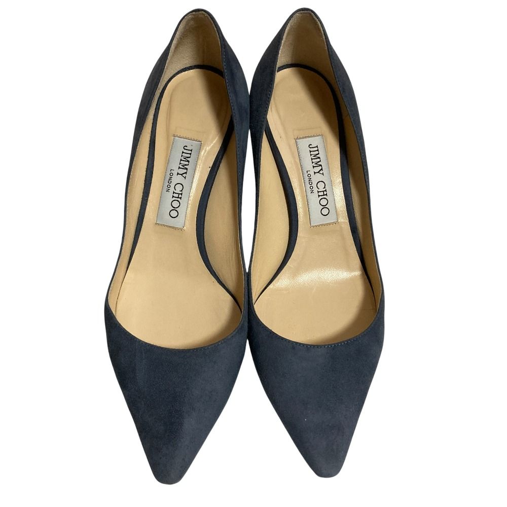 JIMMY CHOO ジミーチュウ スウェードパンプス サイズ37 約24 cm ブルーグレー レディース 古着