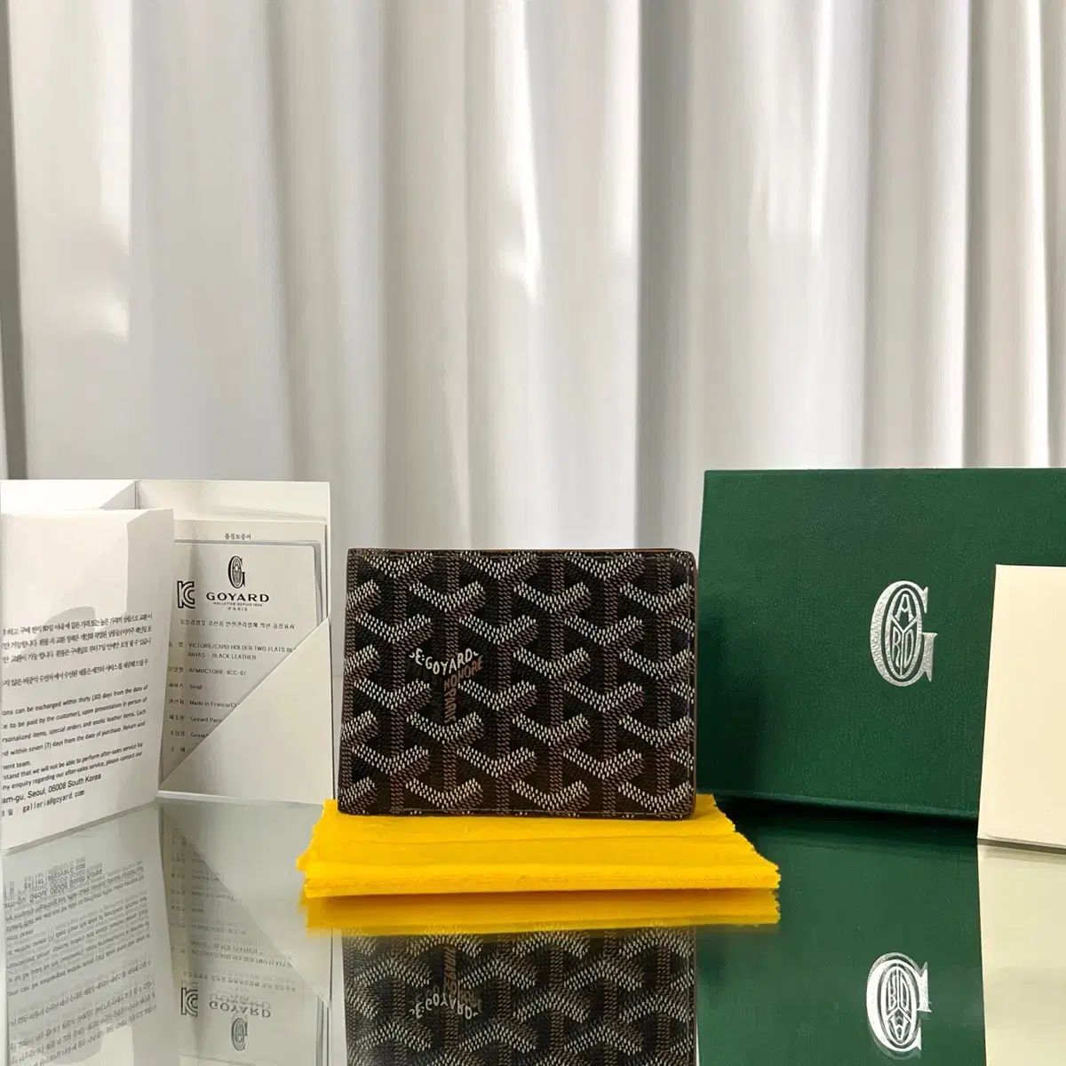 フルセット ゴヤール BIGトゥワール 二つ折り財布 ブラック タン