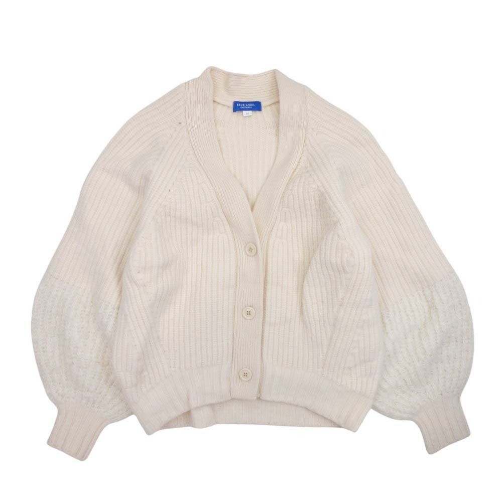 BLUE LABEL CRESTBRIDGE ブルーレーベル クレストブリッジ ボリュームスリーブ ニットカーディガン 羽織 38 アイボリー レディース 古着