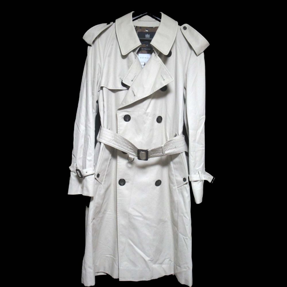 Aquascutum アクアスキュータム エストネーション別注 ダブルブレスト トレンチコート サイズ38 97cm ベージュ メンズ 古着