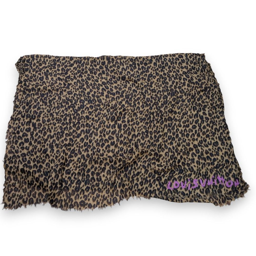 良品 LOUIS VUITTON ルイヴィトン レオパード ショール ストール