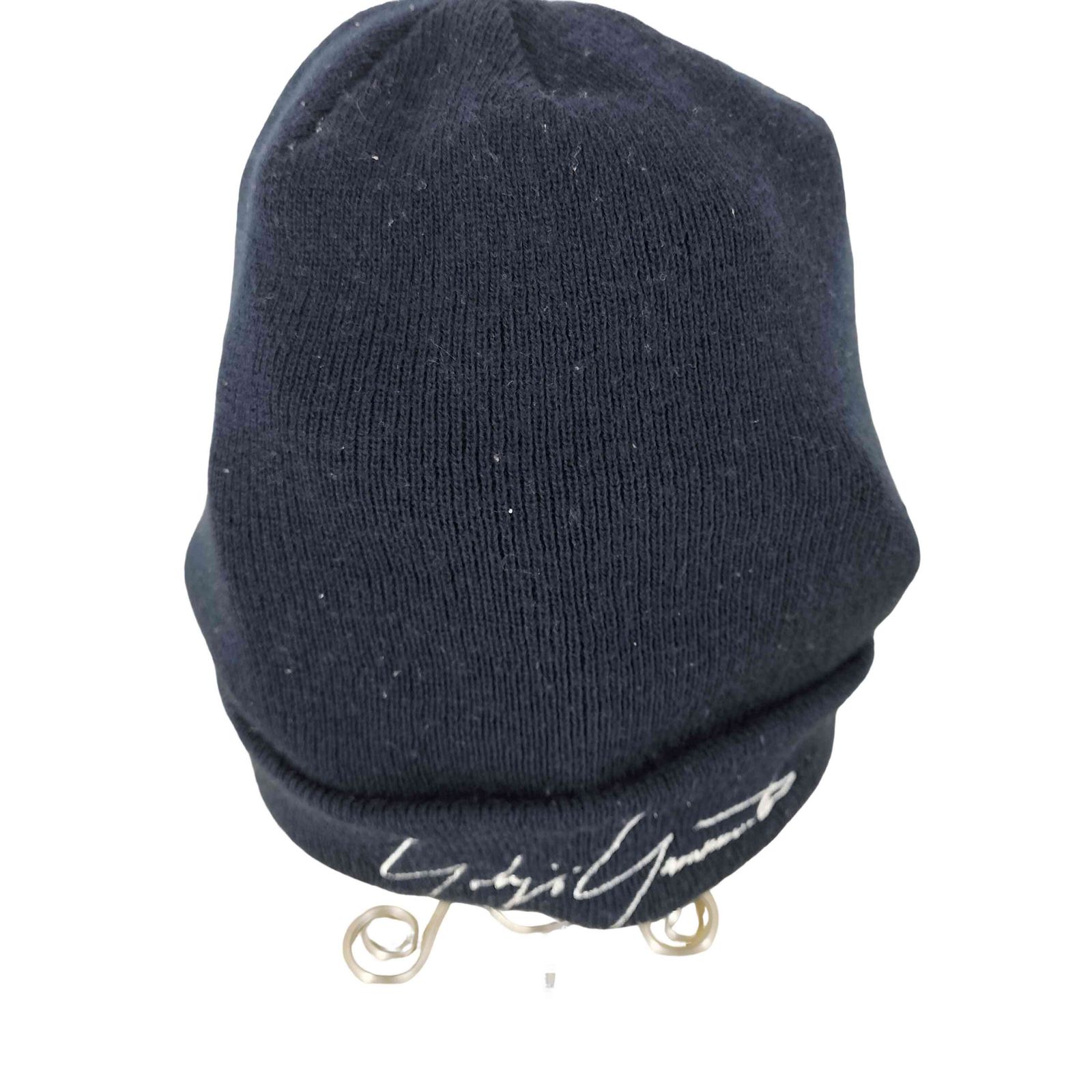 ヨウジヤマモト Yohji Yamamoto ロゴ刺繍ニット帽 メンズ 表記無