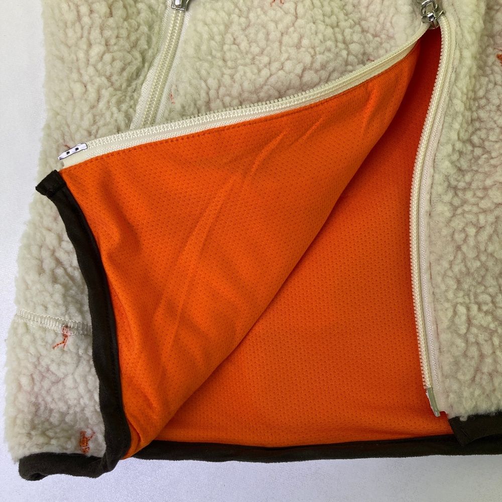 サイズ：S MARK&LONA マークアンドロナ ボアジップベスト 刺繍 総柄