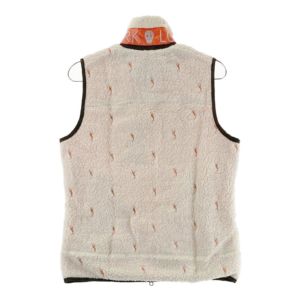 サイズ：S MARK&LONA マークアンドロナ ボアジップベスト 刺繍 総柄