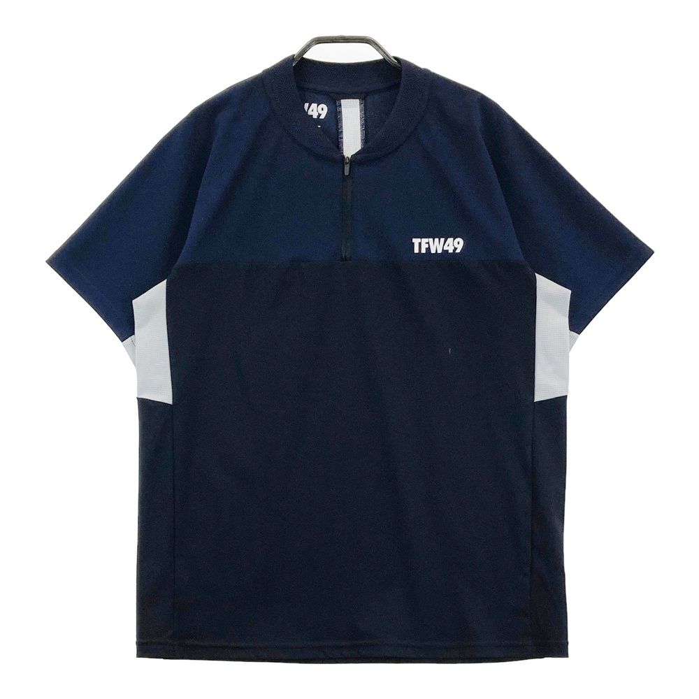 サイズ M TFW49 ティーエフダブリューフォーティーナイン ハーフジップ半袖Tシャツ ネイビー系 240101565804 ゴルフウェア メンズ ストスト