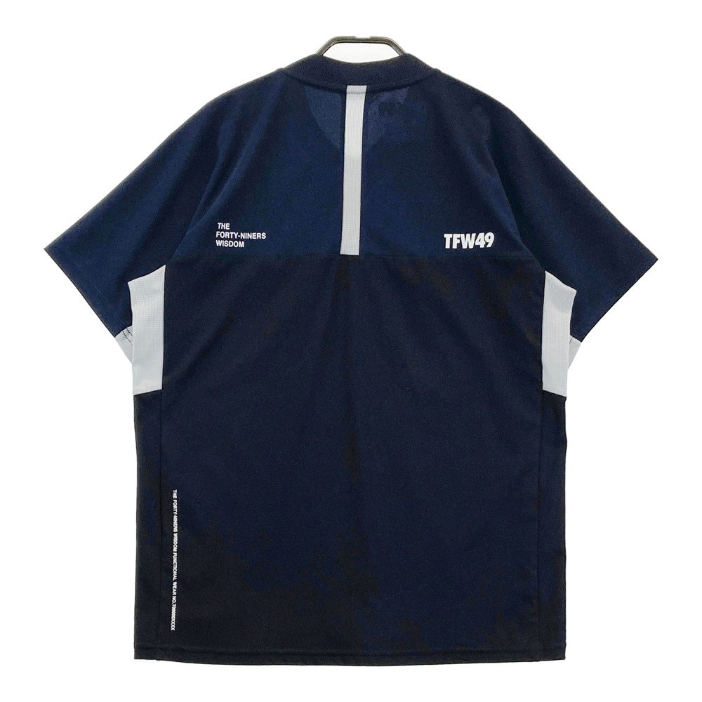 サイズ M TFW 49 ティーエフダブリューフォーティーナイン ハーフジップ半袖Tシャツ ネイビー系 ゴルフウェア メンズ ストスト