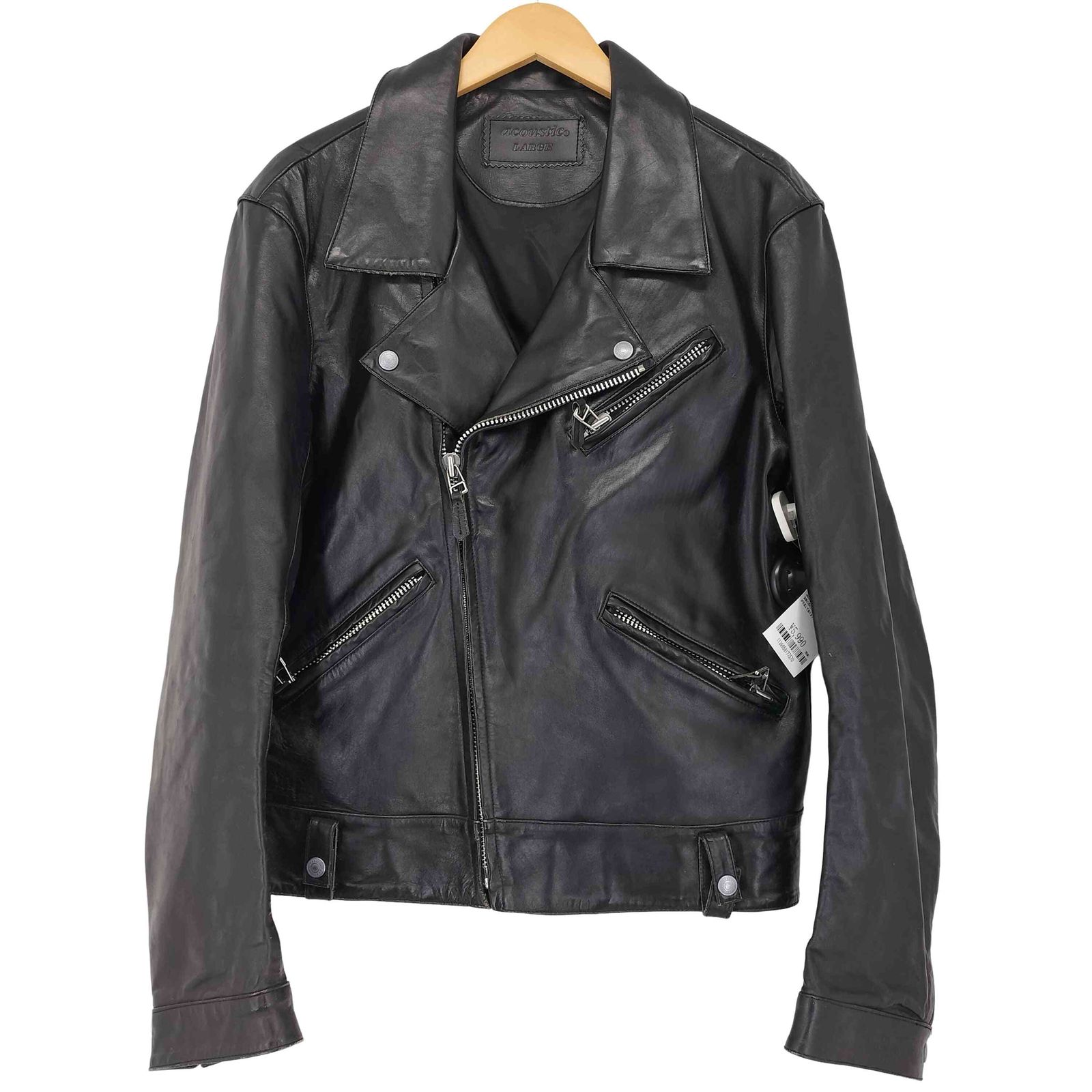ユーズドフルギ USED古着 Acoustic 馬革 ダブルライダースジャケット メンズ JPN：L