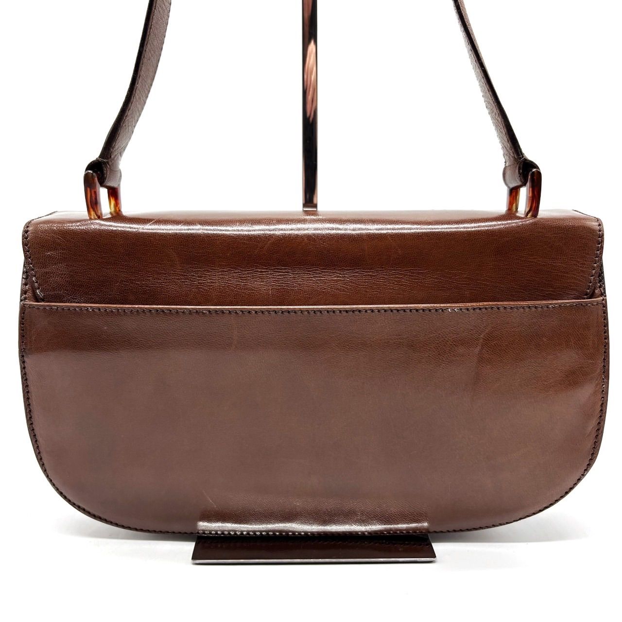 プラダ　アクセサリーポーチ　ブラウン ✨良品✨ PRADA プラダ ショルダーバッグ 鼈甲 ベッコウ ポシェット