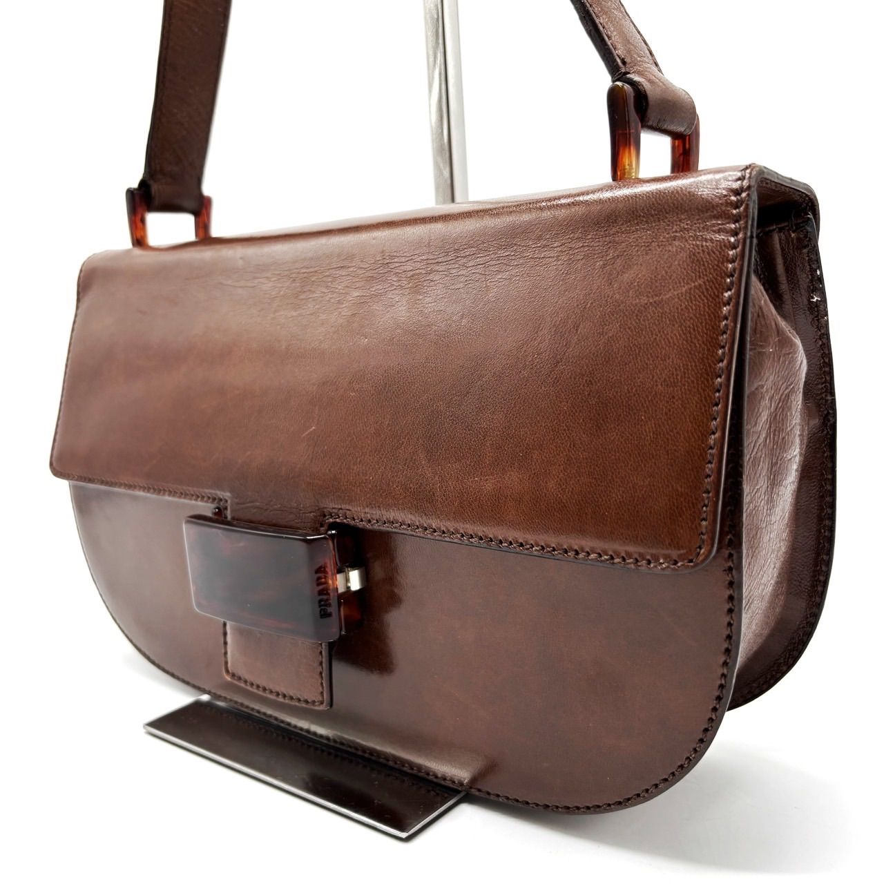 ✨良品✨ PRADA プラダ ショルダーバッグ 鼈甲 ベッコウ ポシェット