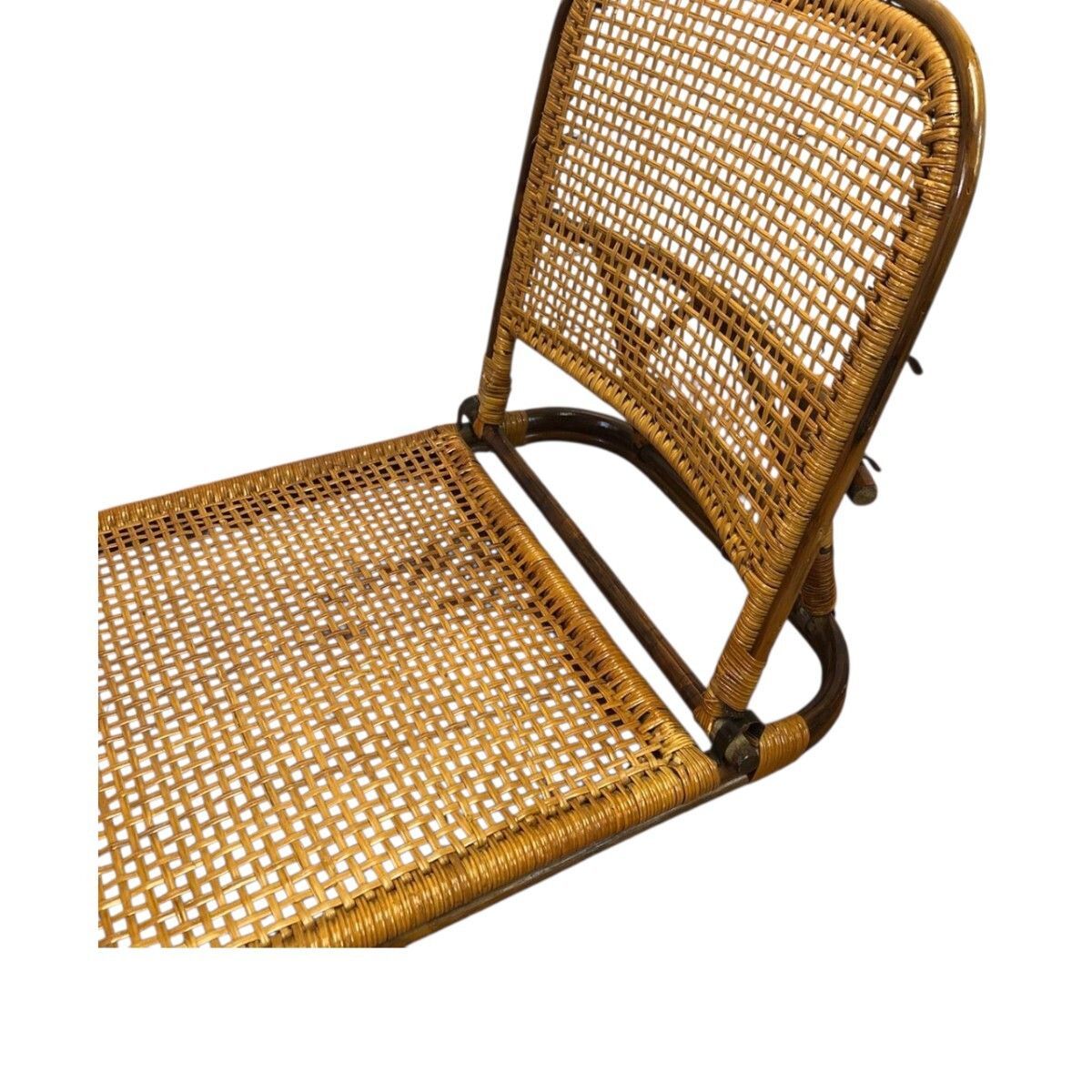 希少】 籐 ラタン 座椅子 リクライニング 昭和レトロ 家具 インテリア