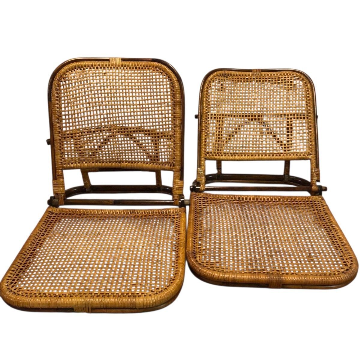 希少】 籐 ラタン 座椅子 リクライニング 昭和レトロ 家具 インテリア