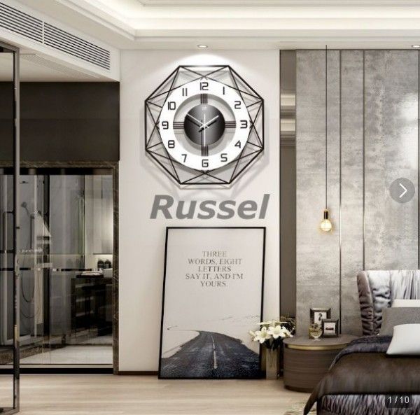 掛け時計 ポリゴンライン アート おしゃれ インテリア 北欧 静音 連続秒針 モダン スタイリッシュ 壁掛け 時計 ウォール クロック