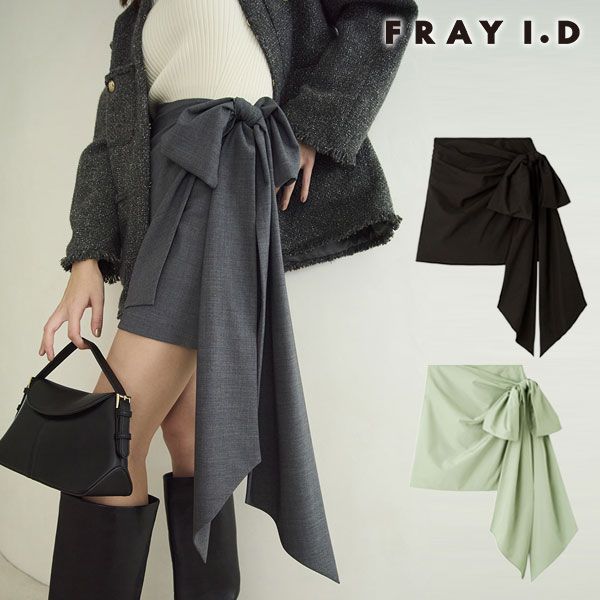 フレイアイディー FRAY I D ボトムス 25秋冬 ボリュームリボンタフタミニスカート ミニ丈 スカート fwfs 255057