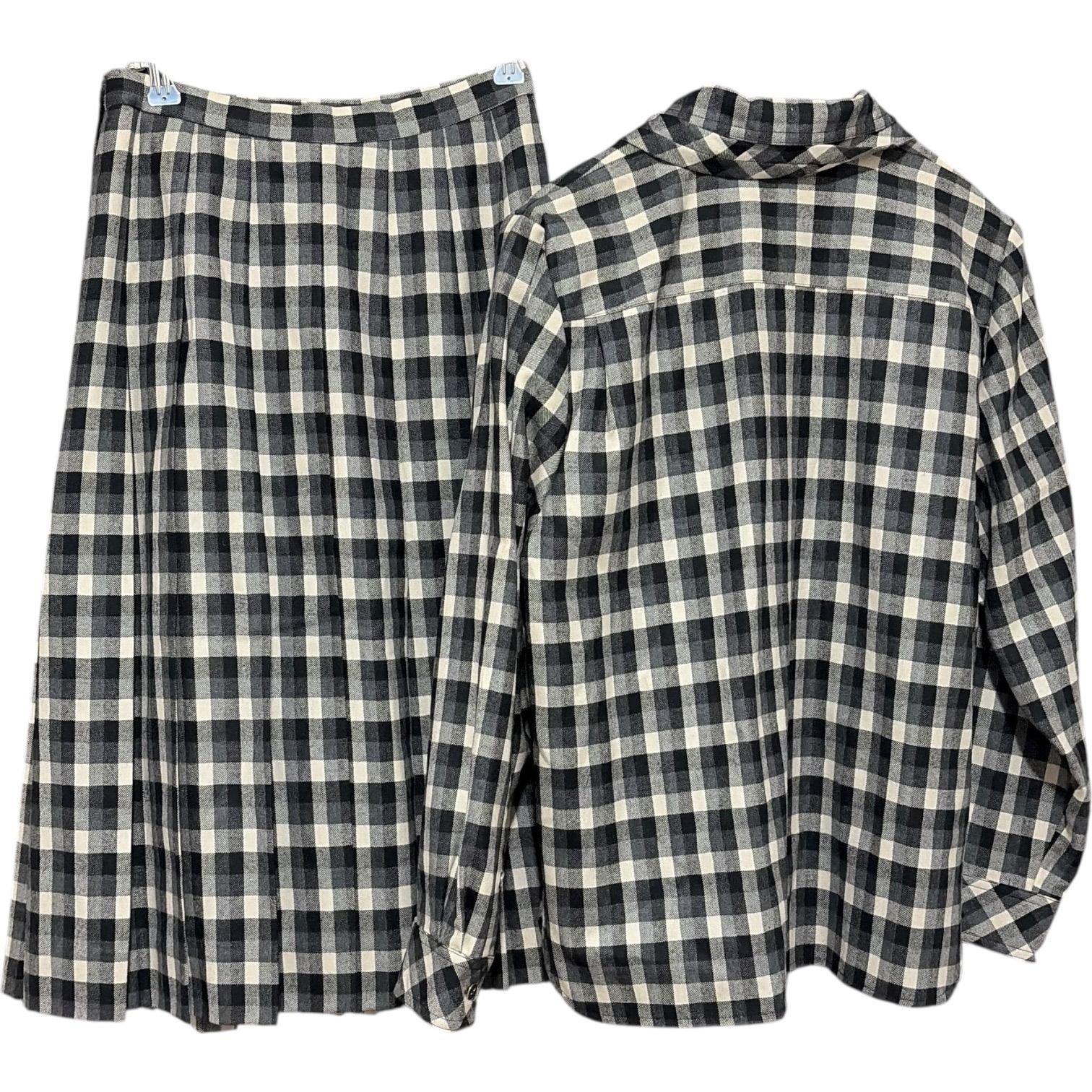 Leilian レリアン チェック ウール セットアップ ジャケット スカート Z1608Leilian レリアン スカートスーツ ジャケット ウール 7 日本製