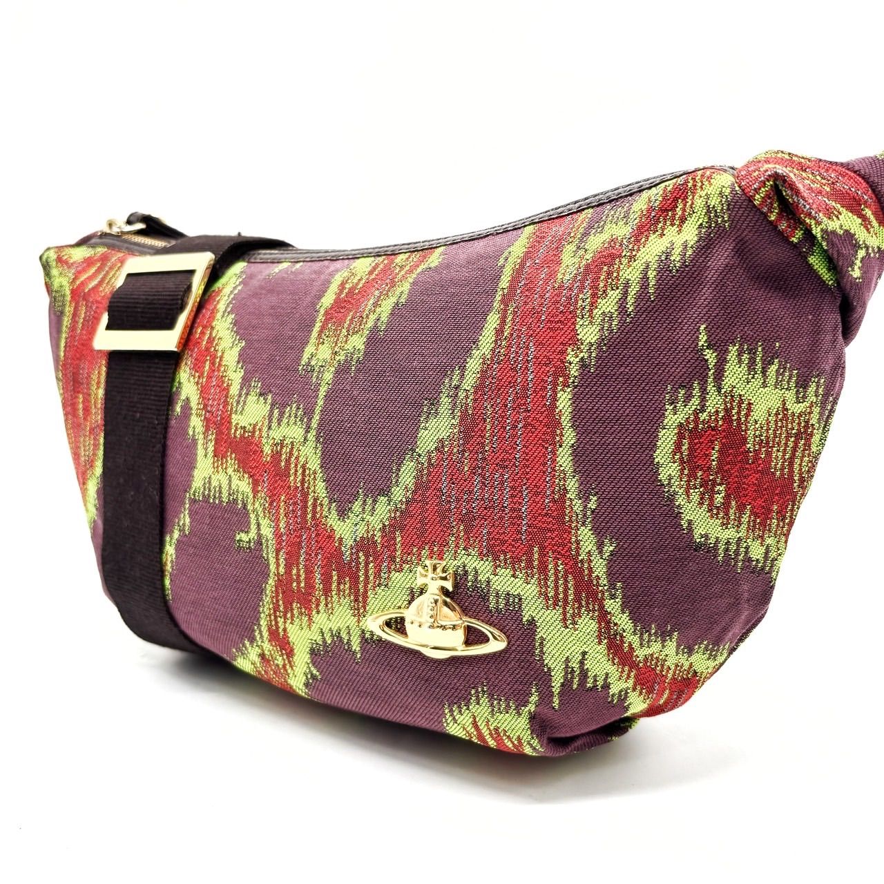 Vivienne Westwood ヴィヴィアンウエストウッド ショルダーバッグ ポシェット ポーチ スクイグル 銀オーブ 緑 マルチカラー オーブ レディース メンズ ユニセックス 男女兼用 y 2 k