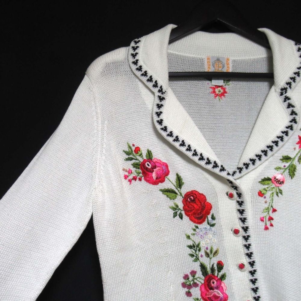 美品 ROYAL ALPACA ロイヤルアルパカ フラワーエンブロイダリー 花柄