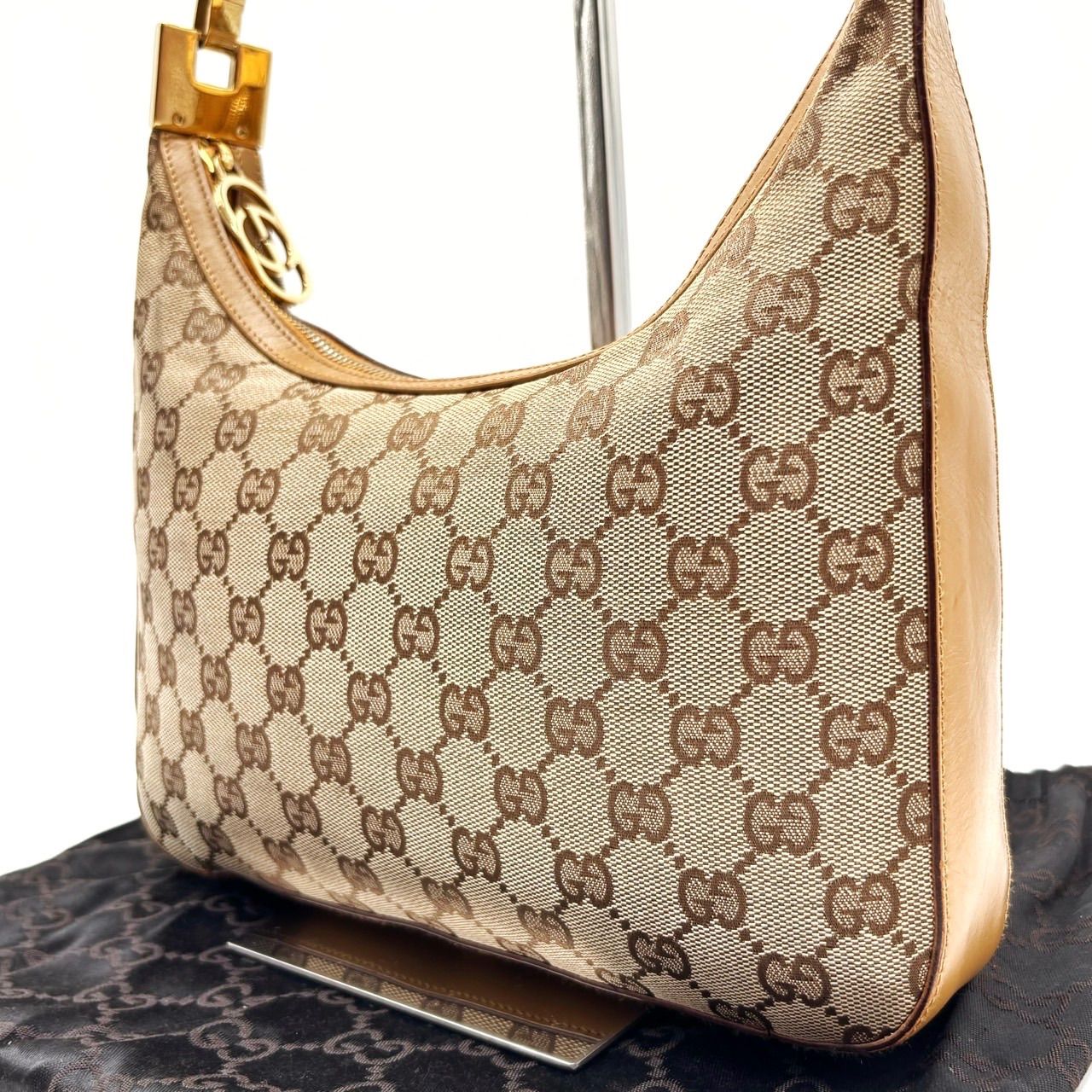 良品】 GUCCI グッチ GG柄 キャンバス ハンドバッグ ワンショルダー 