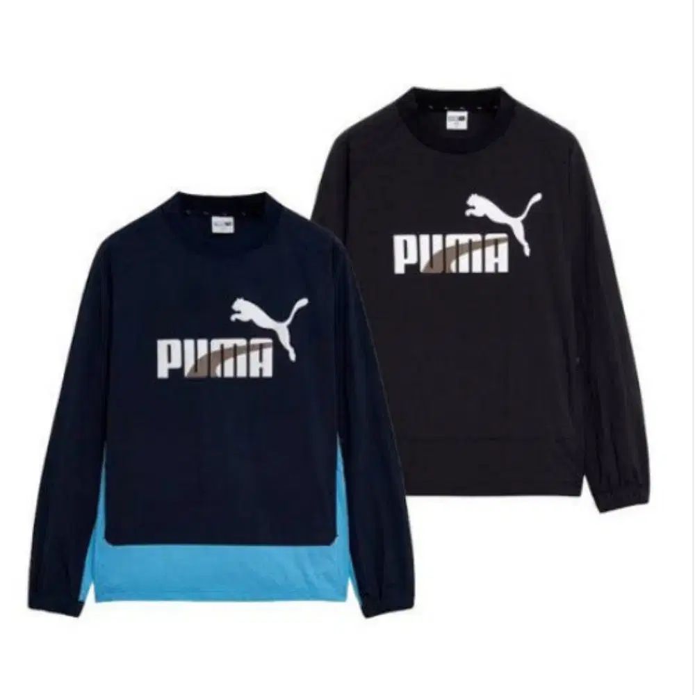 プーマ ユニセックス ウーブン クルー オーバーサイズ ブルー ブラック Tシャツ