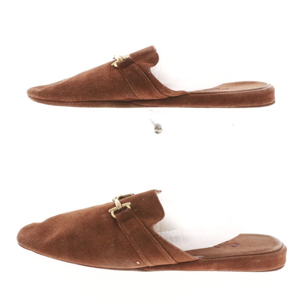 グッチ ミュール サンダル 靴 スエード ホースビット フラット レディース 36 23 cm相当 ブラウン