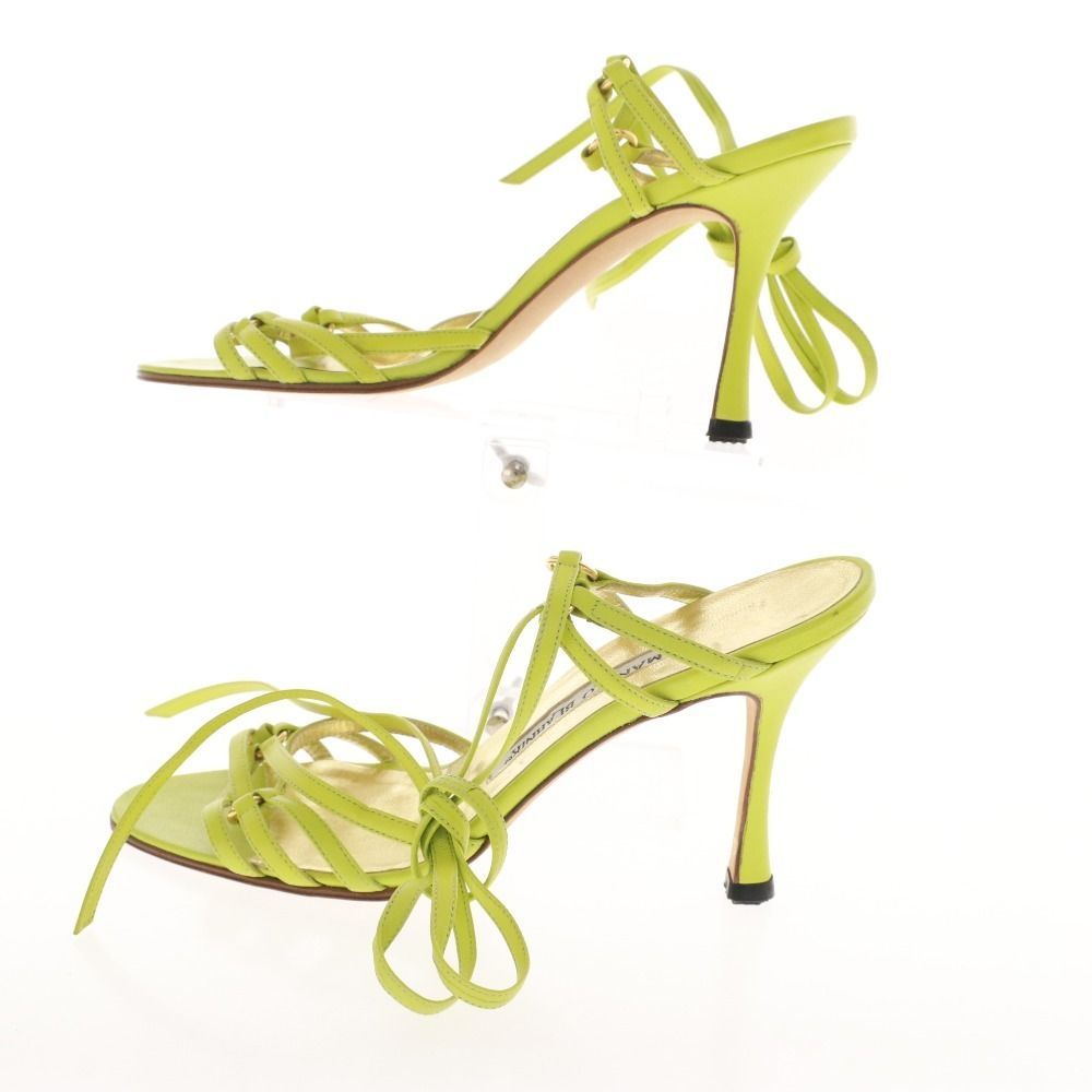 マノロブラニク サンダル 靴 アンクルストラップ レディース 36 23 cm相当 ライトグリーン