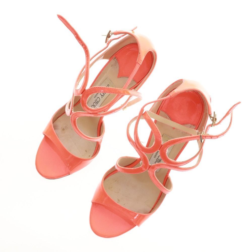  ジミーチュウ サンダル 靴 LANG パテントレザー ピンヒール デザインストラップ レディース 36 1 2 23.5 cm相当 オレンジ サンダル サンダル ミュール