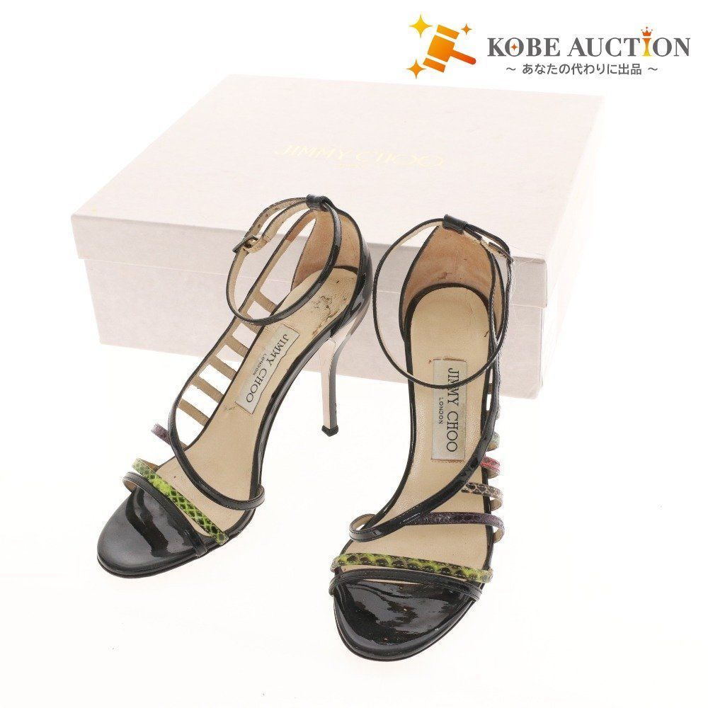 JIMMY CHOO パイソン レザー　サンダル 35.5 アンクルストラップ 楽天市場】ジミーチュウ パイソンレザー アンクルストラップ ヒール