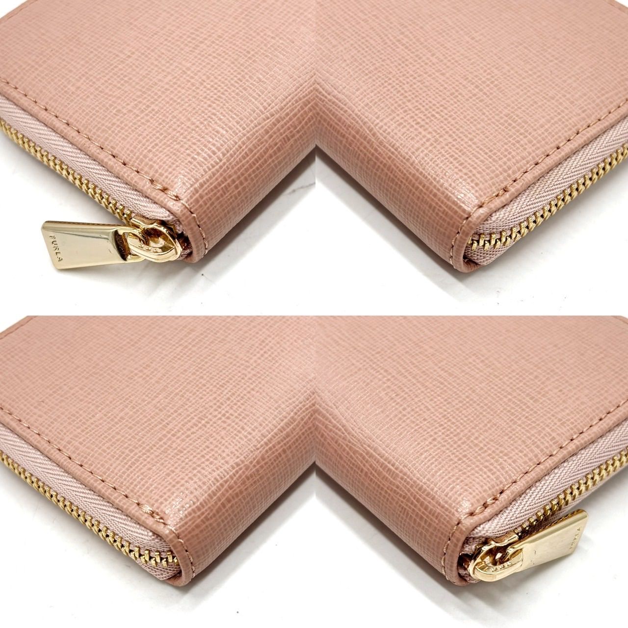 良品】FURLA フルラ サフィアーノレザー 長財布 ピンク 小銭入れ 