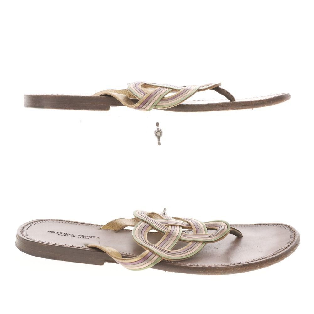  ボッテガヴェネタ サンダル 靴 フラット レディース 36 23 cm相当 ゴールド ブラウン サンダル サンダル ミュール