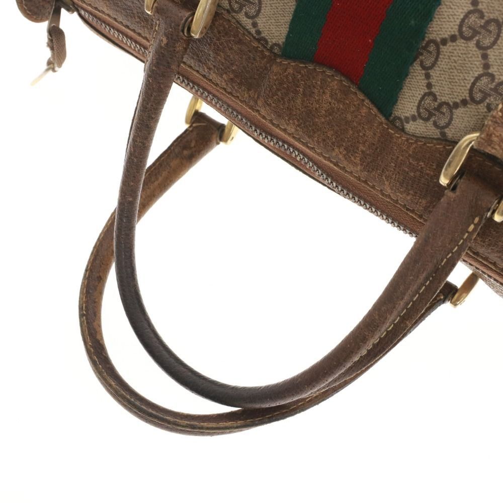 □ GUCCI グッチ オールド シェリーライン GGスプリーム ミニボストン