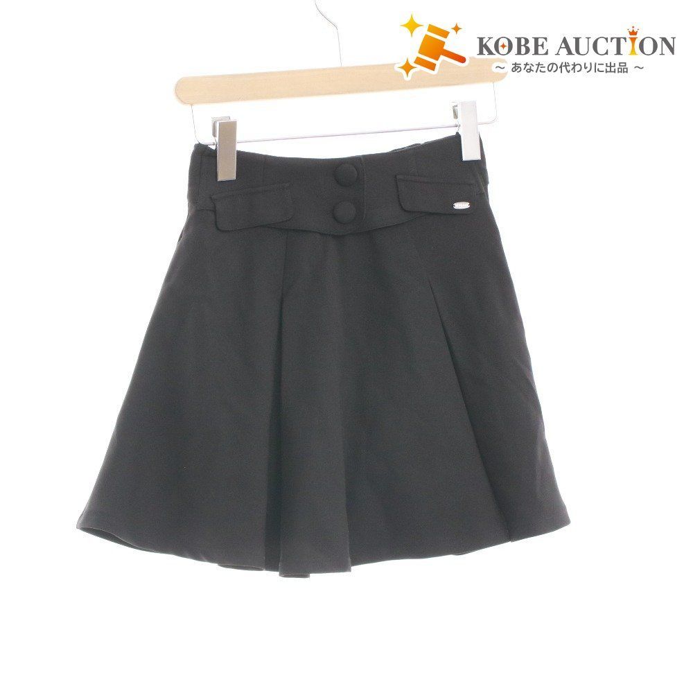 メゾピアノ ミニスカート ボトムス タック インナーパンツ付き キッズ ジュニア ガールズ S 140 ブラック